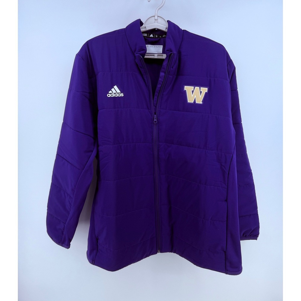 Adidas‎ Washington Huskies Jacket Mens 2XL Purple Puffer Full Zip Jacket